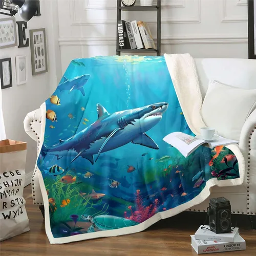 Miniatura 30 de Manta de olas oceánicas para cama, silla, retro, brújula, velero, manta náutica para decoración de dormitorio de niños, manta de vellón marino