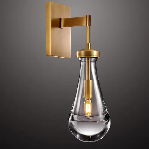 Apliques de pared de latón, apliques de gota de lluvia, aplique de pared para interiores para sala de estar, accesorios de pared modernos para baño,