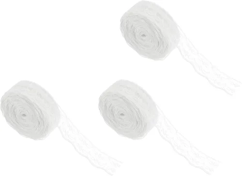 Miniatura 53 de MECCANIXITY 8 Yard Lace Trim Ribbon, 0.9 Inch Wide Vintage Floral Pattern Crochet Lace Edge Ribbon Trimming for DIY Sewing Crafts Gift Wrap Wedding