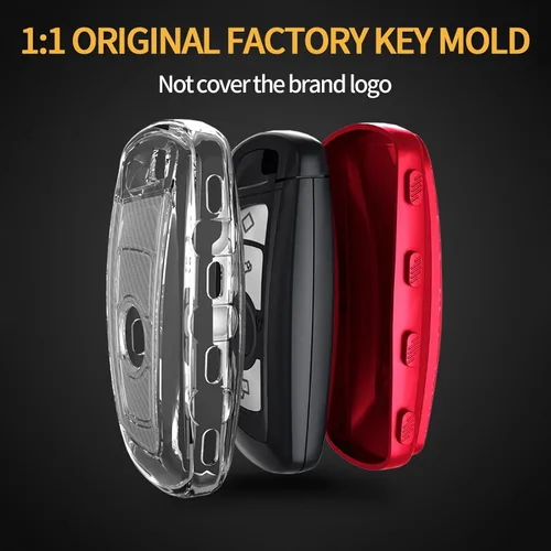 Miniatura 5 de Funda para llavero de TPU compatible con BMW 1 3 4 5 6 7 Series GT3 GT5 M5 M6 X3 X4 textura de fibra de carbono transparente 3 y 4 botones carcasa