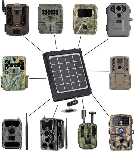 Miniatura 6 de Panel solar para cámara de sendero, WILDGAMEPLUS 14W 8000mAh 12V/1.2A 9V/1.6A 6V/2.4A IP66 Cargador recargable impermeable con cables para cámara