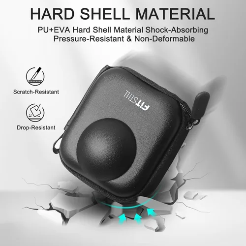 Miniatura 3 de FiTSTILL Mini estuche de almacenamiento de PU para Go Pro Max 2019/Go Pro Max 2025, funda protectora de viaje rígida Kit de accesorios