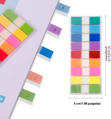Miniatura 2 de Golcellia - Pestañas adhesivas escribibles, 900 unidades de pestañas adhesivas transparentes para marcadores de página para organización