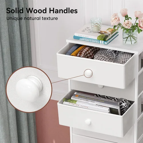 Miniatura 6 de Crestlive Products Cómoda alta, torre de almacenamiento Fabirc de 8 cajones, cajoneras - Unidad organizadora vertical para dormitorio, pasillo