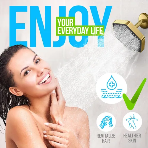 Miniatura 5 de AquaHomeGroup Cabezal de ducha de lluvia de lujo con filtro, reduce el cloro, el óxido y los sedimentos, vitamina C, E y A, alta presión, efecto