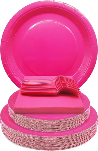 Miniatura 9 de Platos de papel verde salvia, 100 unidades, 50 platos de postre de papel verde salvia + 50 servilletas, platos desechables para fiesta de cumpleaños