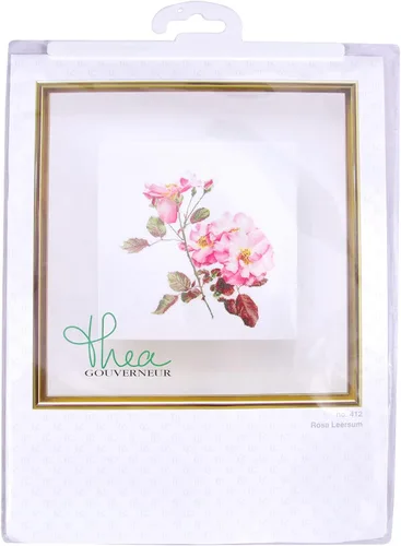 Miniatura 5 de Thea Gouverneur - Kit de punto de cruz, rosa leersum, Aida, 18 unidades, kit de bordado para adultos, hilos de bordado DMC y otros suministros