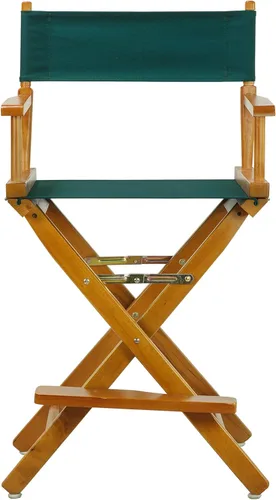 Miniatura 5 de Casual Home - Silla de director de 24 in, marco de roble miel, con lona color verde cazador, altura de mostrador Marco de roble miel - Madera maciza