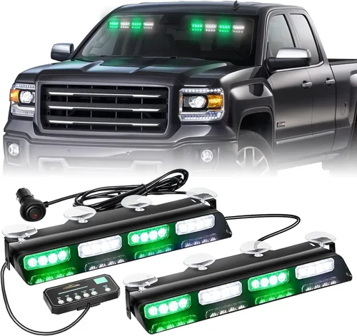 Miniatura 9 de XRIDONSEN Luces estroboscópicas de emergencia para salpicadero, advertencia intermitente de seguridad ámbar con controlador de pantalla digital