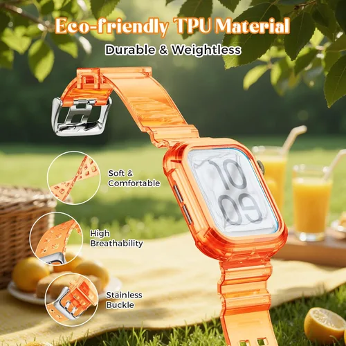 Miniatura 2 de NotoCity - Bandas transparentes para Apple Watch de 38 mm, 40 mm, 41 mm con estuche protector resistente transparente, compatible con Series 9, 8