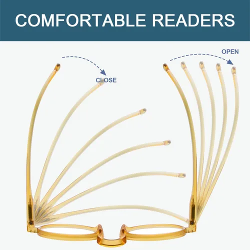 Miniatura 4 de BLUELESS Gafas de lectura de gran tamaño para hombre, bisagras de resorte sin tornillos, paquete de 6 lectores para cara ancha