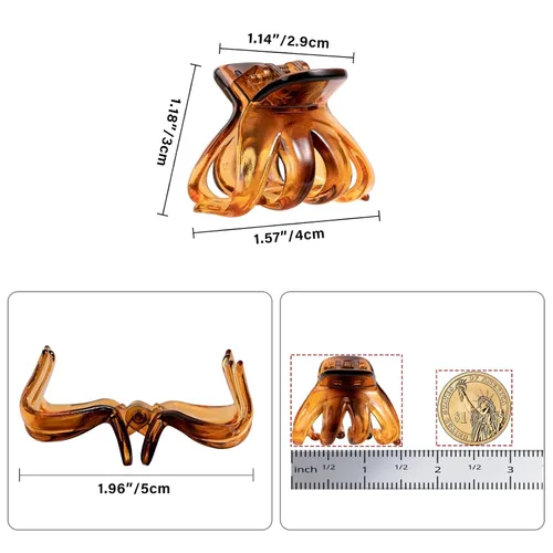 Miniatura 2 de YOHAMA 10 pinzas para el cabello, medianas y pequeñas, de 1.57 pulgadas, pinzas de pulpo de 1.57 pulgadas, pinzas de mandíbula medianas duraderas