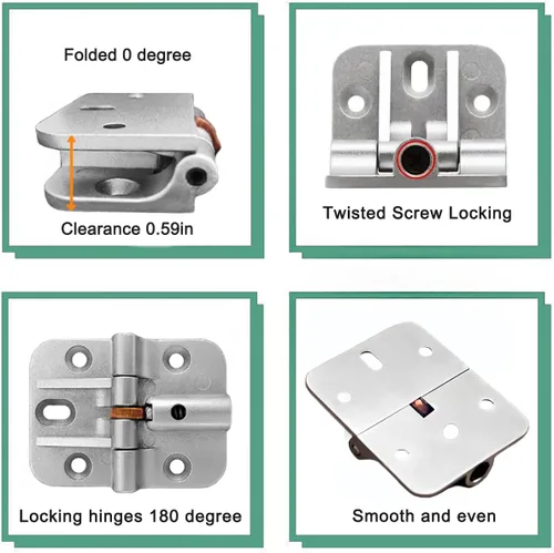 Miniatura 3 de Herrajes de puerta plegables, bisagras de bloqueo de 180 grados, paquete de 2 Zinc alloy torque hinges adjustable locking hinges 180 degree