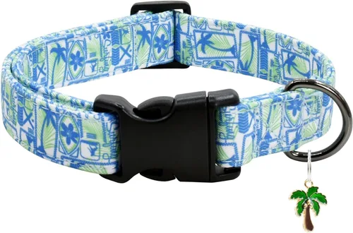 Miniatura 10 de Lindo collar de algodón para perro, patrones de flores, collares suaves y ajustables para cachorros, para hembras, perros pequeños, medianos