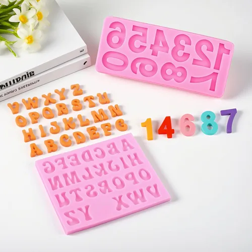 Miniatura 6 de 2 moldes de silicona grandes, 26 moldes de fondant con letras mayúsculas, del alfabeto número 0-9, molde de silicona para decoración de pasteles