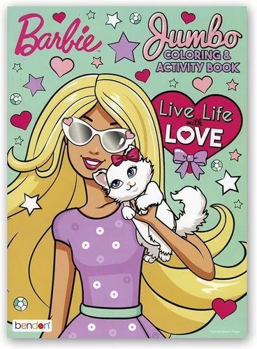 Barbie Live Life with Love - Libro para colorear tamaño jumbo de 7.5 x 11 pulgadas, libro de trabajo educativo multicolor para colorear con