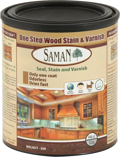 Miniatura 24 de SamaN Interior One Step Sellador, Tinte y Barniz para Madera – Tinte a Base de Aceite Sin Olor - Protección para Muebles y Madera Fina