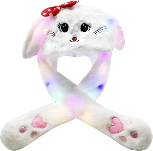 Miniatura 4 de Sombreros de conejo - Divertidos sombreros de conejo de peluche con orejas móviles para fiesta de Navidad y cosplay Blue-2