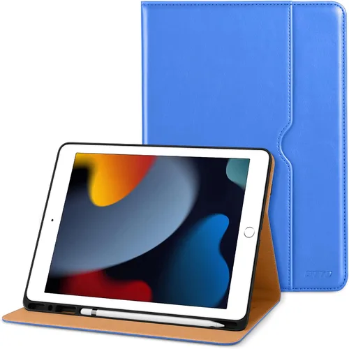 Miniatura 40 de DTTO para iPad de 9ª/8ª/7ª generación de 10.2 pulgadas 2021/2020/2019, funda tipo cartera de negocios de cuero premium con soporte para Apple Pencil