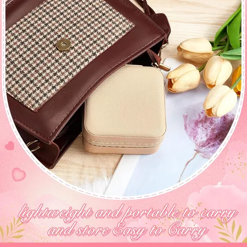 Miniatura 4 de 6 piezas de joyería de viaje, organizador de viaje, caja de joyería pequeña, cajas de regalo para dama de honor, mini organizador de almacenamiento