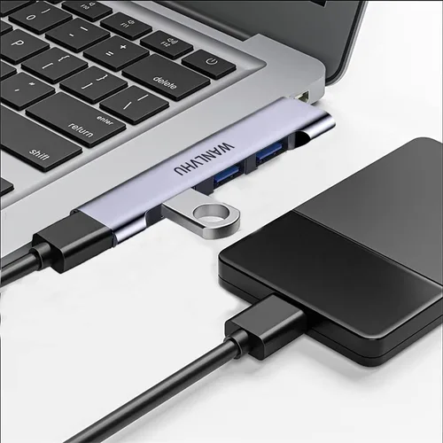 Miniatura 5 de Hub USB para portátil de 4 puertos, concentrador USB 3.0 portátil, adaptador multipuerto USB para MacBook Air/Pro, portátil, PC, teclado, unidad Hub