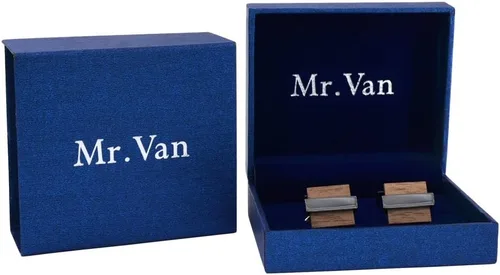 Miniatura 7 de Mr.Van Gemelos de madera natural para hombre, hechos a mano, cuadrados, de madera, juego de gemelos clásicos, regalo de negocios de boda para hombres