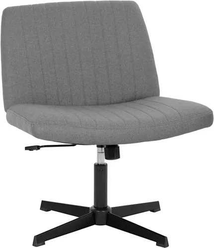 Miniatura 17 de PayLessHere Silla cruzada Rosa Silla de escritorio ancha y sin brazos sin ruedas Giratorio 360, altura ajustable y base de metal estable