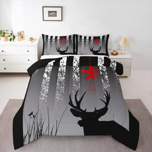 Miniatura 25 de Erosebridal Juego de ropa de cama de oso marrón, juego de edredón de animales de safari en el bosque, acuarela con relleno de edredón de vida