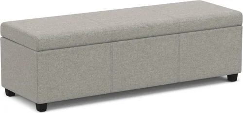 Miniatura 12 de SIMPLIHOME Avalon - Banco contemporáneo tipo otomana rectangular con almacenamiento extragrande de 54 pulgadas de ancho, de pelo sintético de Gris