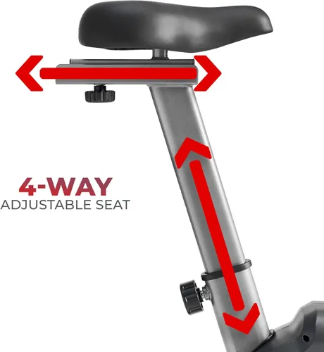 Miniatura 9 de Sunny Health & Fitness Smart Stationary Exercise Upright Bike w/Pulse Sensor & 4-Way Adjustable Seat, Cycling Machine for Home Cardio Training, Free