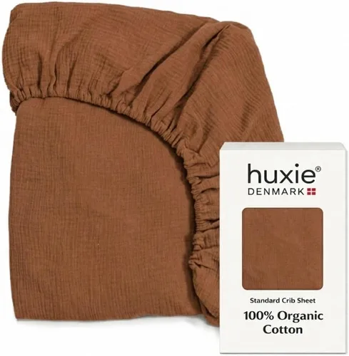 Miniatura 10 de Sábanas para cuna, sábana bajera ajustable de muselina de algodón orgánico, tamaño estándar para bebé niño y niña, 28 x 52 pulgadas, ultra suaves