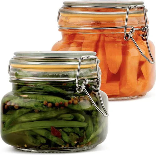 Miniatura 11 de Tarros de vidrio con tapas, tarros de almacenamiento de alimentos de 16 onzas con tapas herméticas a prueba de fugas, tarros de cocina