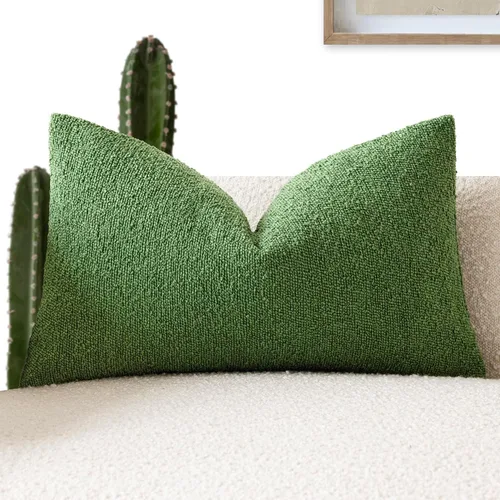 Miniatura 45 de Foindtower Fundas de almohada decorativas con textura de boucle, fundas de almohada sólidas, neutrales, suaves y acogedoras para silla, sofá