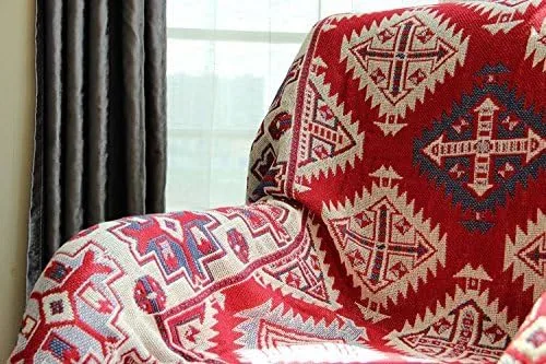 Miniatura 4 de LELVA Manta tejida de hilo bohemio para sofá, manta multiusos (51 x 70 pulgadas)