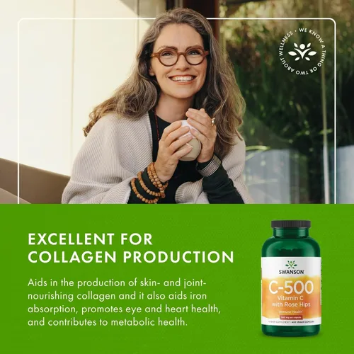 Miniatura 6 de Swanson Vitamina C con escaramujos 500 miligramos 400 cápsulas (paquete de 1)