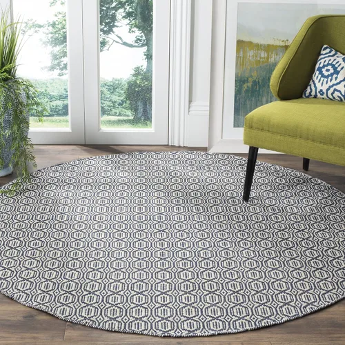 Miniatura 20 de SAFAVIEH Colección Montauk - Alfombra decorativa de 3 x 5 pies, color marfil y azul marino, tejido plano bohemio hecho a mano, de algodón, ideal