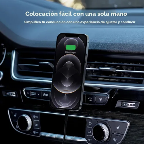 Miniatura 5 de Belkin Cargador de Coche Magnético Inalámbrico Compatible con MagSafe 10W - Cargador Inalámbrico, Soporte Magnético para Ventilación de Coche