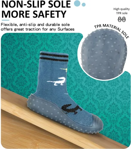 Miniatura 4 de Zapatos de calcetín para bebés y niños, suela de goma antideslizante, ligeras, elásticas, para el primer paseo, para recién nacidos, zapatos