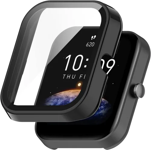 Miniatura 2 de Compatible con Amazfit Bip 3 Pro, Lamshaw Hard PC Case con protector de pantalla de vidrio templado compatible con Amazfit Bip 3 / Bip 3 Pro Paquete
