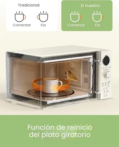 Miniatura 6 de COMFEE' Horno microondas retro, microondas pequeño con 6 menús automáticos, microondas compacto de encimera de 0.9 pies cúbicos con cocción