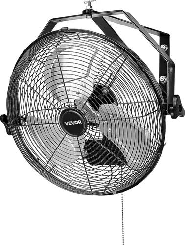 VEVOR Ventilador industrial de pared de 14 pulgadas, ventilador exterior de alta velocidad 2473 CFM con 3 velocidades, impermeable IP44 con aspas de