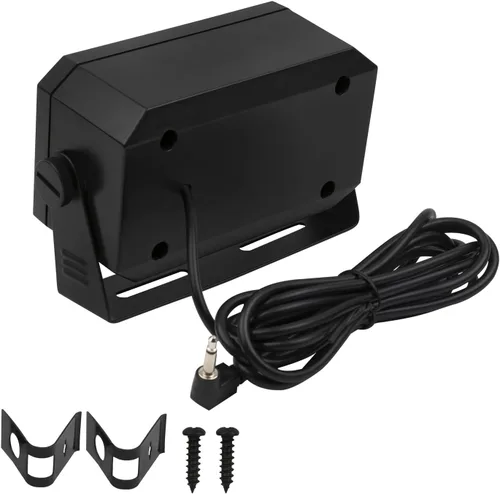 Miniatura 3 de Altavoz rectangular de comunicaciones externas para radioaficionado o CB y escáneres, 5 vatios, color negro