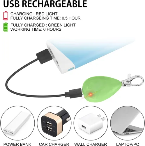 Miniatura 5 de Paquete de 2 luces recargables para perros, luz para collar de perro, impermeable, luces de seguridad LED para perros con 3 modos, múltiples