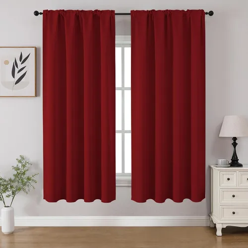 Miniatura 71 de CUCRAF - Cortinas opacas beige de 45 pulgadas, juego de 2 paneles con bolsillo para barra, cortinas para oscurecer dormitorios y sala de estar