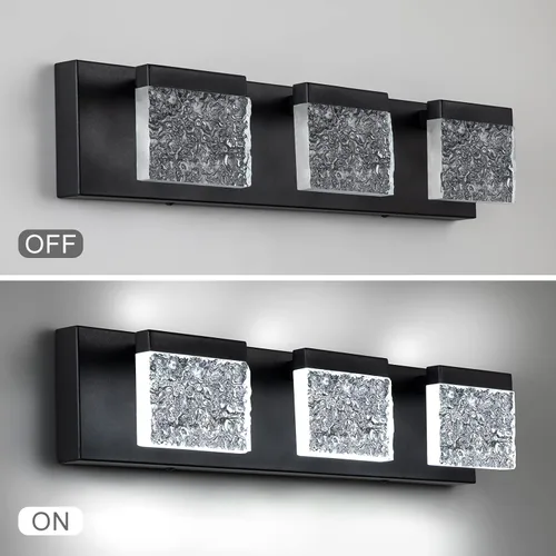 Miniatura 3 de EDISLIVE Moderna lámpara de tocador de baño de 21.7 pulgadas, 3 luces LED regulables para pared de baño, para sala de estar, dormitorio, 6000 K