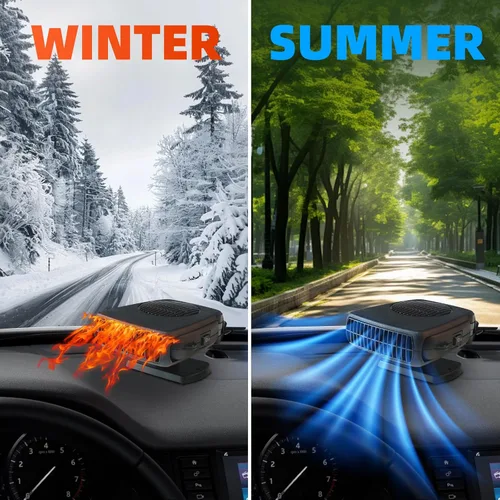Miniatura 7 de Calentador de coche, 12 V 200 W portátil descongelador rápido y desempañador, nuevo modelo 2026, calentador y ventilador de enfriamiento 2 en 1
