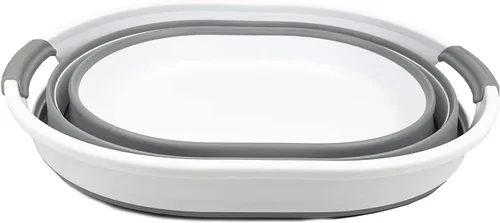 Miniatura 6 de Collpasible - Cesta de lavandería plegable (23 litros (blanco/gris)