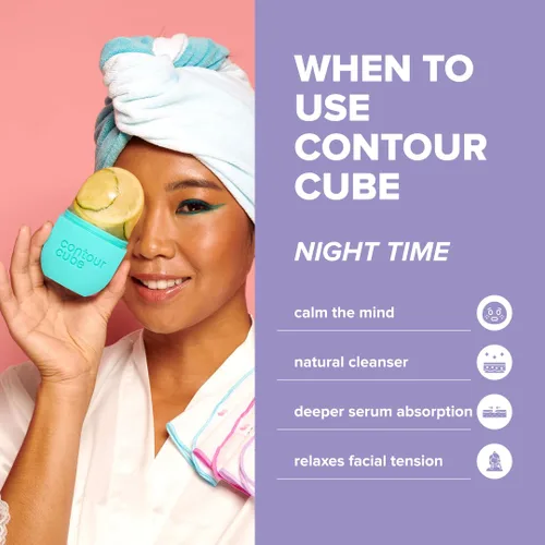Miniatura 9 de Contour Cube Mini rodillo de hielo revolucionario para esculpir y deshinchar - Rodillo de hielo facial y masajeador - Molde de hielo para la cara