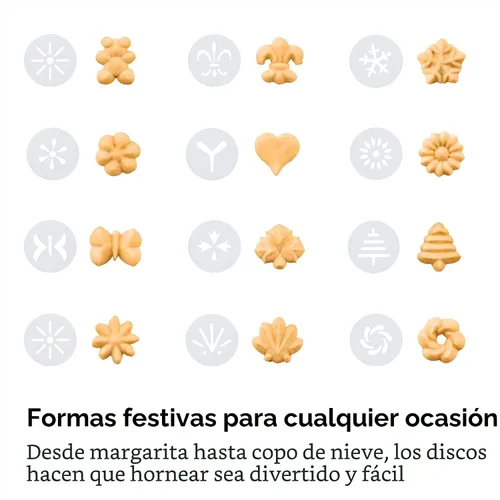 Miniatura 8 de OXO Good Grips Juego de Prensa para Galletas de 14 Piezas, Prensa para Galletas con 12 Discos de Acero Inoxidable y Estuche de Almacenamiento