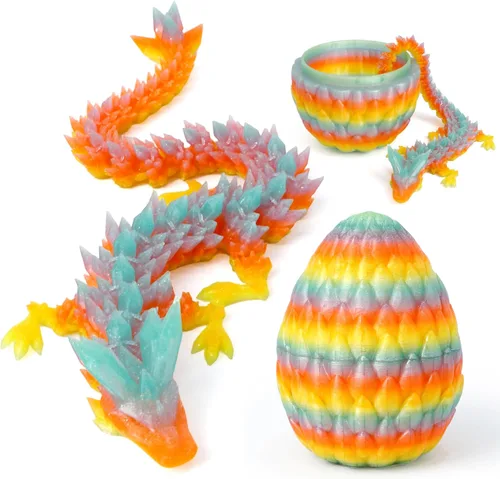 Miniatura 16 de Huevo de dragón 3D – Huevo de Pascua con dragón flexible en el interior, gran regalo impreso en 3D, decoración de figuras, juguete de escritorio